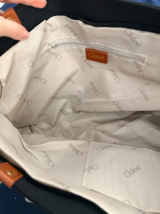 New large Black Canvas Tote with Contrast Straps - Picture 6 of 6